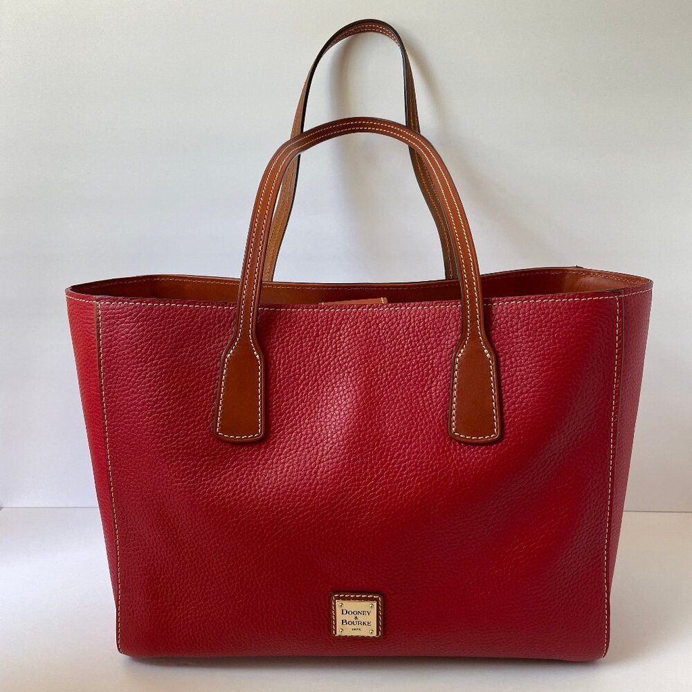 Dooney & Bourke, red pebbled leather, Ashton Tote